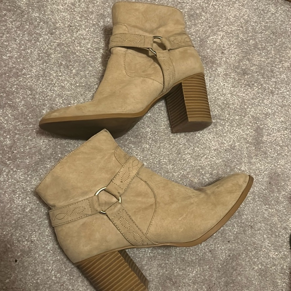 Tan booties